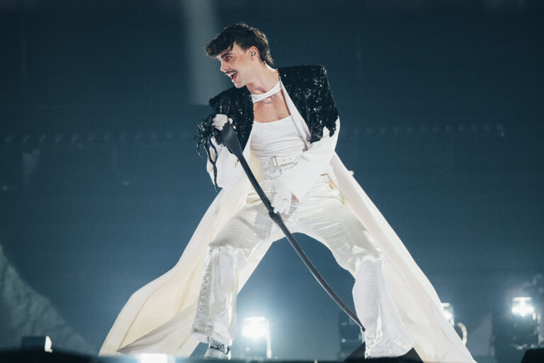 ADONXS performing Kiss Kiss Goodbye for Czechia at the Second Semi-Final in St. Jakobshalle